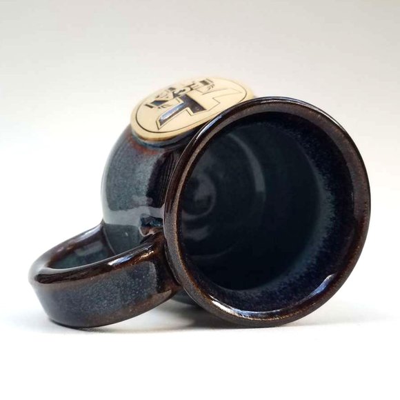 Sunset Hill Stoneware Handcrafted Potbelly Blue Gray Mug - Picture 2 of 3